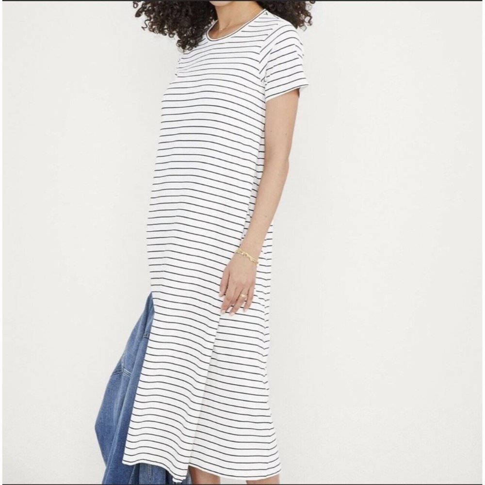 HATCH The Easy Going Nursing Tee Dress Black/White Stripe (Size 2) SALE!